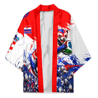 Personalized Croatia Marten Soccer Kimono Croatian Flag Abstract Brush Stroke