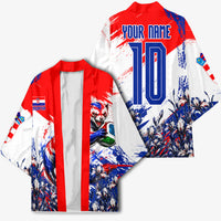 Personalized Croatia Marten Soccer Kimono Croatian Flag Abstract Brush Stroke