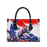 Personalized Croatia Marten Soccer Leather Bag Croatian Flag Abstract Brush Stroke