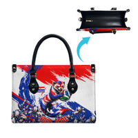 Personalized Croatia Marten Soccer Leather Bag Croatian Flag Abstract Brush Stroke