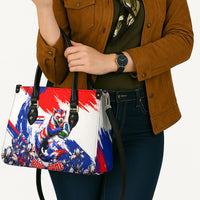 Personalized Croatia Marten Soccer Leather Bag Croatian Flag Abstract Brush Stroke