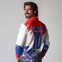 Personalized Croatia Marten Soccer Long Sleeve Polo Shirt Croatian Flag Abstract Brush Stroke