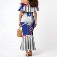 Personalized Croatia Marten Soccer Mermaid Dress Croatian Flag Abstract Brush Stroke