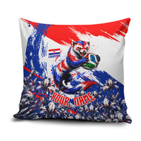 Personalized Croatia Marten Soccer Pillow Cover Croatian Flag Abstract Brush Stroke