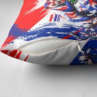Personalized Croatia Marten Soccer Pillow Cover Croatian Flag Abstract Brush Stroke