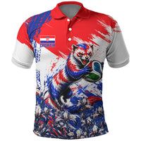 Personalized Croatia Marten Soccer Polo Shirt Croatian Flag Abstract Brush Stroke