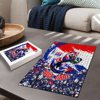 Personalized Croatia Marten Soccer Puzzle Croatian Flag Abstract Brush Stroke