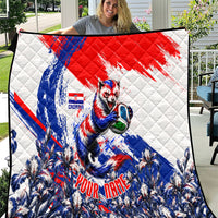 Personalized Croatia Marten Soccer Quilt Croatian Flag Abstract Brush Stroke
