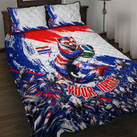 Personalized Croatia Marten Soccer Quilt Bed Set Croatian Flag Abstract Brush Stroke