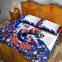 Personalized Croatia Marten Soccer Quilt Bed Set Croatian Flag Abstract Brush Stroke