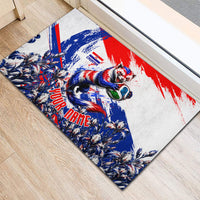 Personalized Croatia Marten Soccer Rubber Doormat Croatian Flag Abstract Brush Stroke