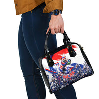 Personalized Croatia Marten Soccer Shoulder Handbag Croatian Flag Abstract Brush Stroke