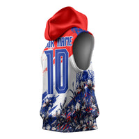 Personalized Croatia Marten Soccer Sleeveless Hoodie Croatian Flag Abstract Brush Stroke