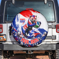 Personalized Croatia Marten Soccer Spare Tire Cover Croatian Flag Abstract Brush Stroke