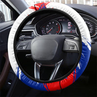 Croatia Marten Soccer Steering Wheel Cover Croatian Flag Abstract Brush Stroke