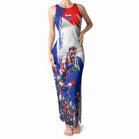 Personalized Croatia Marten Soccer Tank Maxi Dress Croatian Flag Abstract Brush Stroke
