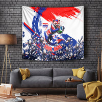 Personalized Croatia Marten Soccer Tapestry Croatian Flag Abstract Brush Stroke