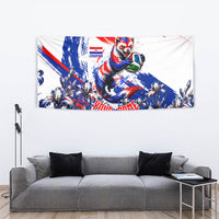 Personalized Croatia Marten Soccer Tapestry Croatian Flag Abstract Brush Stroke