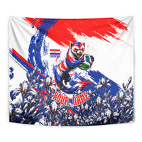 Personalized Croatia Marten Soccer Tapestry Croatian Flag Abstract Brush Stroke
