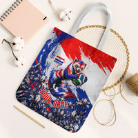 Personalized Croatia Marten Soccer Tote Bag Croatian Flag Abstract Brush Stroke