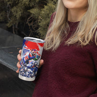 Personalized Croatia Marten Soccer Tumbler Cup Croatian Flag Abstract Brush Stroke