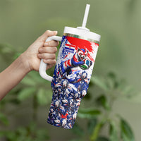 Personalized Croatia Marten Soccer Tumbler With Handle Croatian Flag Abstract Brush Stroke