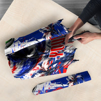 Personalized Croatia Marten Soccer Umbrella Croatian Flag Abstract Brush Stroke
