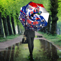 Personalized Croatia Marten Soccer Umbrella Croatian Flag Abstract Brush Stroke