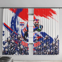Personalized Croatia Marten Soccer Window Curtain Croatian Flag Abstract Brush Stroke