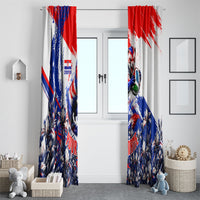 Personalized Croatia Marten Soccer Window Curtain Croatian Flag Abstract Brush Stroke