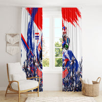 Personalized Croatia Marten Soccer Window Curtain Croatian Flag Abstract Brush Stroke