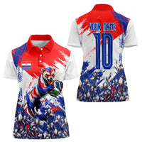 Personalized Croatia Marten Soccer Women Polo Shirt Croatian Flag Abstract Brush Stroke