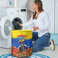 Ecuador Independence Day August 10 Laundry Basket Patriotic Heritage Virgin Statue And Soldier