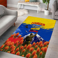 Ecuador Independence Day August 10 Area Rug Patriotic Heritage Virgin Statue And Soldier
