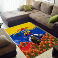 Ecuador Independence Day August 10 Area Rug Patriotic Heritage Virgin Statue And Soldier