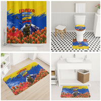 Ecuador Independence Day August 10 Bathroom Set Patriotic Heritage Virgin Statue And Soldier