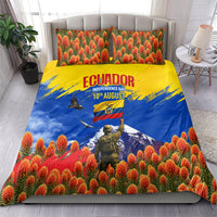 Ecuador Independence Day August 10 Bedding Set Patriotic Heritage Virgin Statue And Soldier