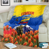 Ecuador Independence Day August 10 Blanket Patriotic Heritage Virgin Statue And Soldier