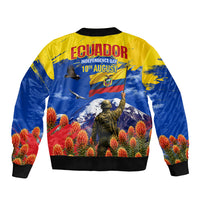 Ecuador Independence Day August 10 Bomber Jacket Patriotic Heritage Virgin Statue And Soldier
