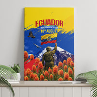 Ecuador Independence Day August 10 Canvas Wall Art Patriotic Heritage Virgin Statue And Soldier