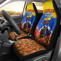 Ecuador Independence Day August 10 Car Seat Cover Patriotic Heritage Virgin Statue And Soldier