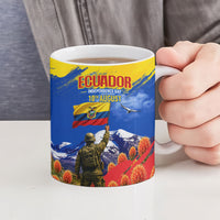 Ecuador Independence Day August 10 Ceramic Mug Patriotic Heritage Virgin Statue And Soldier