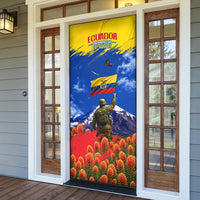 Ecuador Independence Day August 10 Door Cover Patriotic Heritage Virgin Statue And Soldier