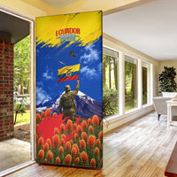 Ecuador Independence Day August 10 Door Cover Patriotic Heritage Virgin Statue And Soldier
