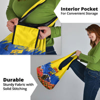 Ecuador Independence Day August 10 Grocery Bag Patriotic Heritage Virgin Statue And Soldier