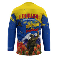 Ecuador Independence Day August 10 Hockey Jersey Patriotic Heritage Virgin Statue And Soldier