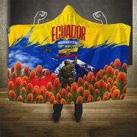 Ecuador Independence Day August 10 Hooded Blanket Patriotic Heritage Virgin Statue And Soldier