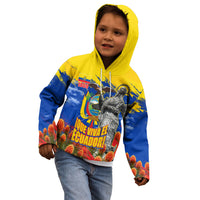 Ecuador Independence Day August 10 Kid Hoodie Patriotic Heritage Virgin Statue And Soldier