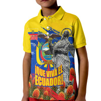 Ecuador Independence Day August 10 Kid Polo Shirt Patriotic Heritage Virgin Statue And Soldier