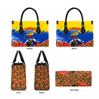 Ecuador Independence Day August 10 Leather Bag Patriotic Heritage Virgin Statue And Soldier